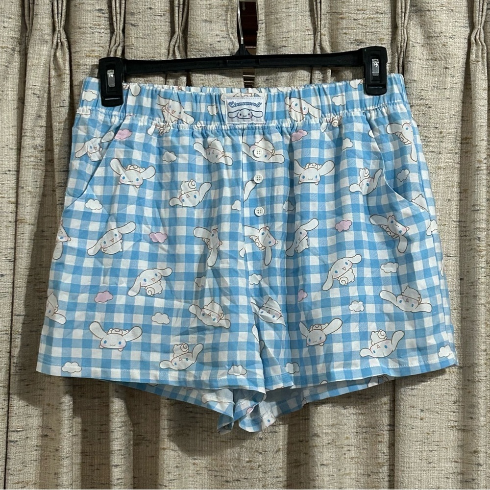 Hot Topic Cinnamoroll by Sanrio Gingham Boxer Style Shorts